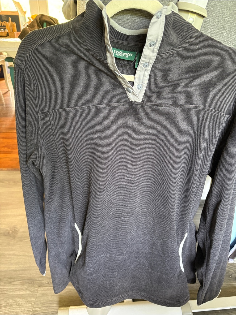Stillwater Supply Co. Dark Gray Henley Pullover - NWOT